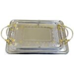 طقم صواني استالس 2 قطعه 18/10