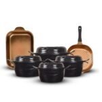 ⁦طقم حلل 10ق بطوط نيوكلاين (4 حلل + 4 غطاء متعدد + جريل.+ طاجن)⁩ - الصورة ⁦4⁩