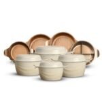 طقم حلل 12ق بطوط نيوكلاين (4 حلل + 4 غطاء متعدد +4 غطاء بيركس)