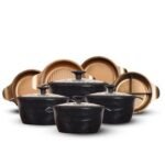 ⁦طقم حلل 12ق بطوط نيوكلاين (4 حلل + 4 غطاء متعدد +4 غطاء بيركس)⁩ - الصورة ⁦2⁩