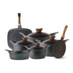 حلل 11 ق مدور (4 حلة + صينية + دبل جريل + بان كيك)