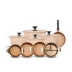 ⁦طقم حلل 13ق بطوط نيوكلاين (4 حلل + 4 غطاء متعدد +4 غطاء بيركس + مقلاية)⁩ - الصورة ⁦3⁩