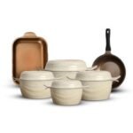 ⁦طقم حلل 10ق بطوط نيوكلاين (4 حلل + 4 غطاء متعدد + ووك+ طاجن)⁩ - الصورة ⁦3⁩