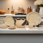 طقم شاي 24ق ZJ037- لون بيج مط