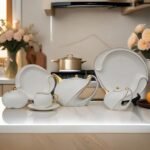 طقم شاي 24ق ZJ034 – لون ابيض مط