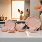 طقم شاي 24ق ZJ035- لون بينك مط