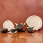 طقم شاي 24ق ZJ032 – لون اسود  ابيض