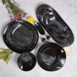 طقم عشاء 30ق فتحي محمود BLACK STRIPED
