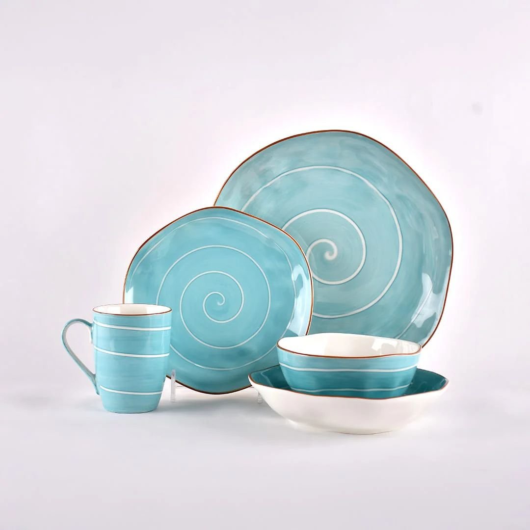 طقم عشاء فتحي محمود 30ق – Spiral Turquoise طقم عشاء فتحي محمود 30ق – Spiral Turquoise