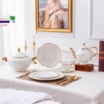 طقم سفره 63 ق مموج ذهبي