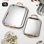 طقم صواني استالس 2 قطعه 18/10