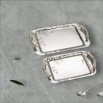 طقم صواني استالس 2 قطعه 18/10