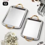 طقم صواني استالس 2 قطعه 18/10