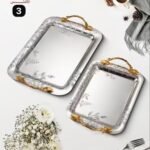 طقم صواني استالس 2 قطعه 18/10