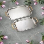 طقم صواني استالس 2 قطعه 18/10