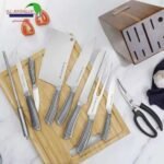 ⁦طقم سكينه علي استاند 10 قطع بحامل خشب⁩ - الصورة ⁦3⁩